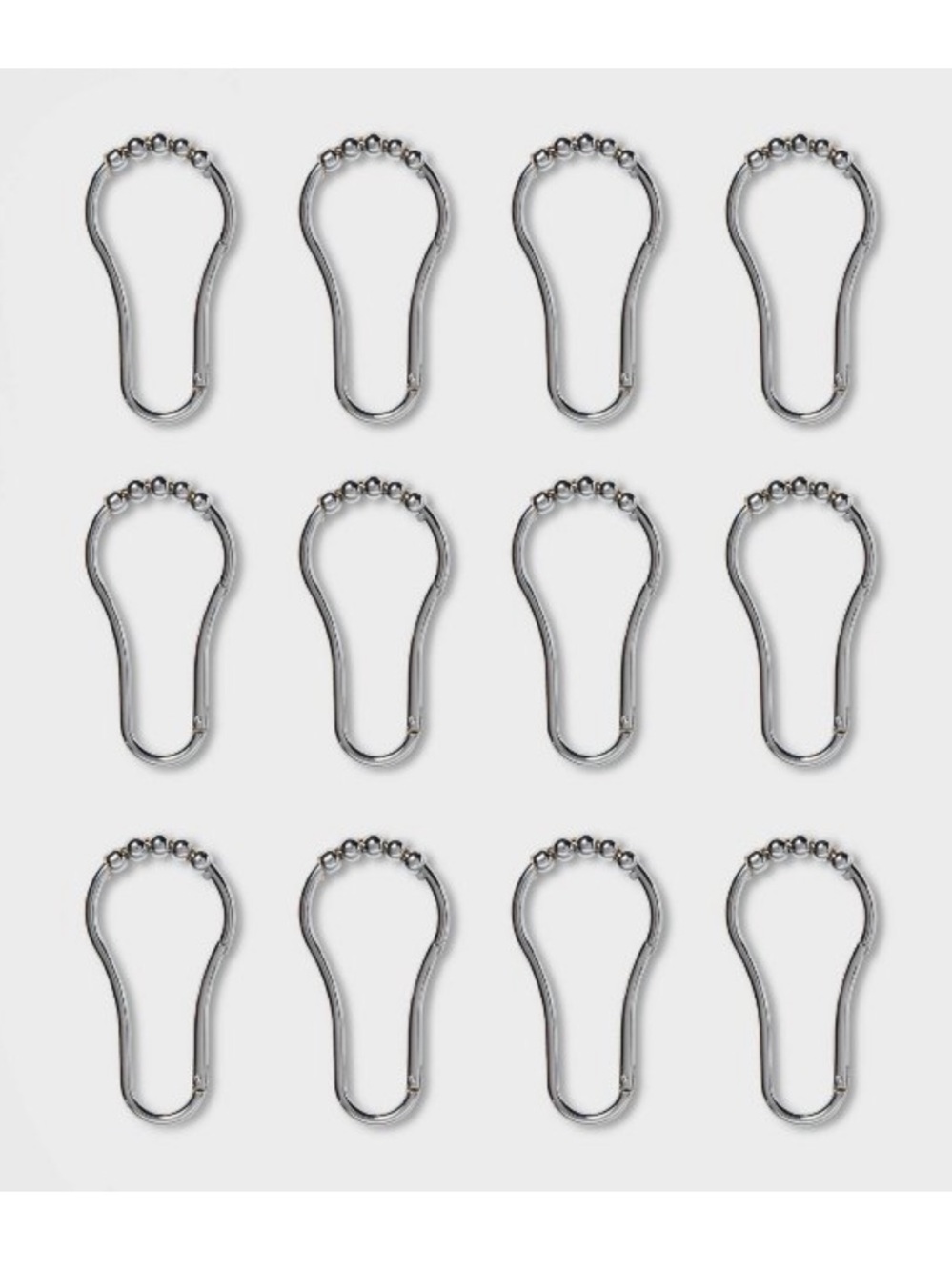 THRESHOLD NWT 12pc v Hook Shower Curtain Rings -Chrome